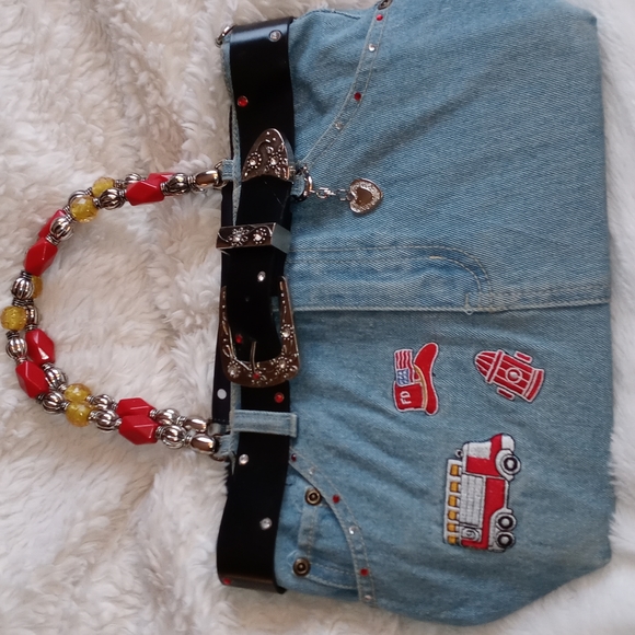 ABJ JEANS Handbags - ABJ JEANS Jean Denim Purse with Belt